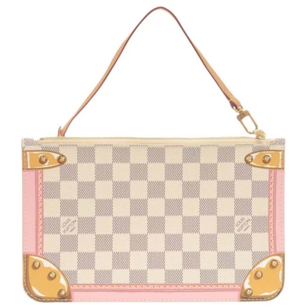 Louis Vuitton Neverfull Pouch Clutch Damier Azur White bag LV